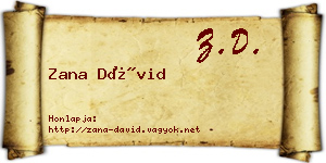 Zana Dávid névjegykártya